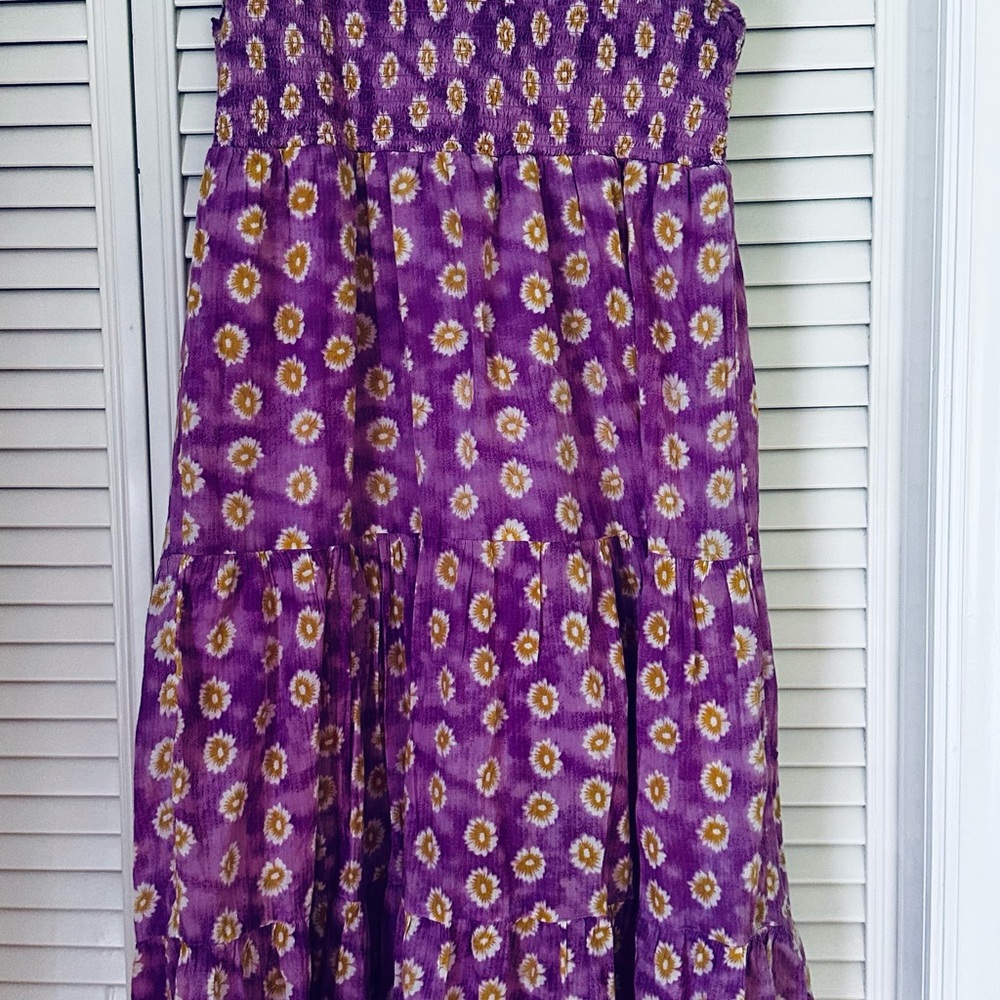 THML Purple and Gold Bubble Maxi Dress